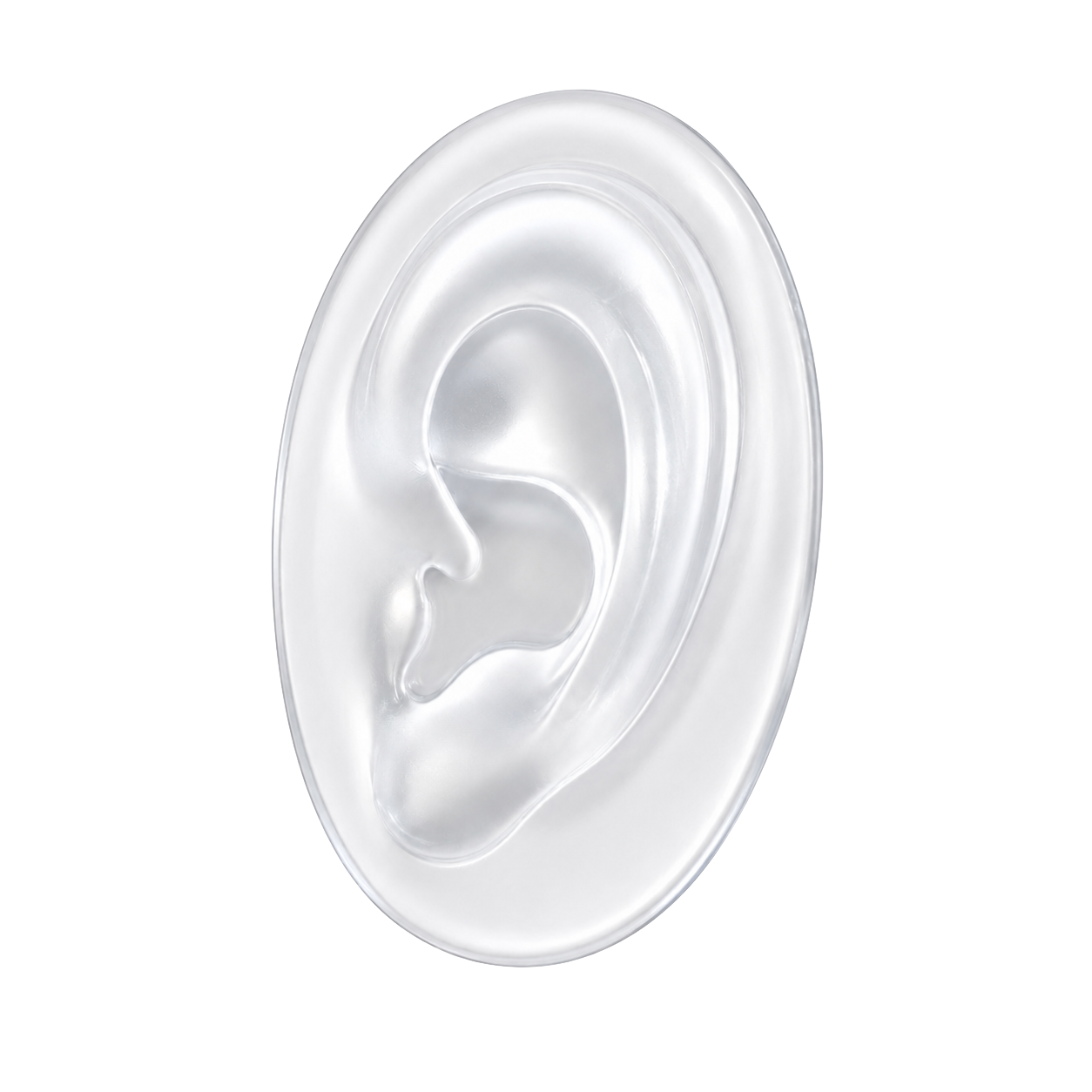 Rotating 3D model of a FaceShift silicone ear mold